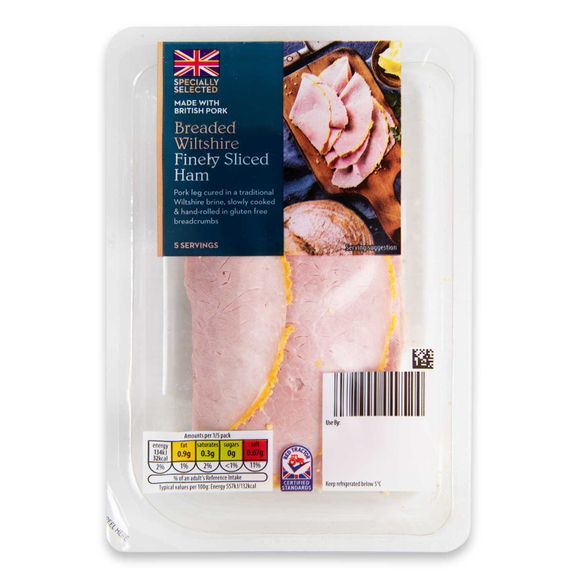 Specially Selected Breaded Wiltshire Finely Sliced Ham 120g